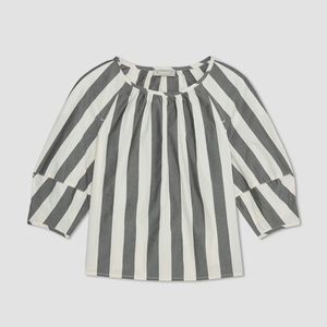 Everlane Black and White Striped Blouse